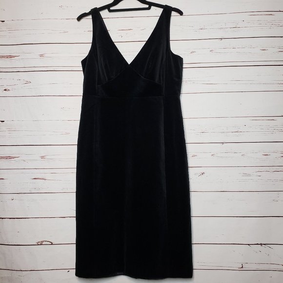 J. Crew Black Velvet Empire Waist Sleeveless Dress - Picture 1 of 10